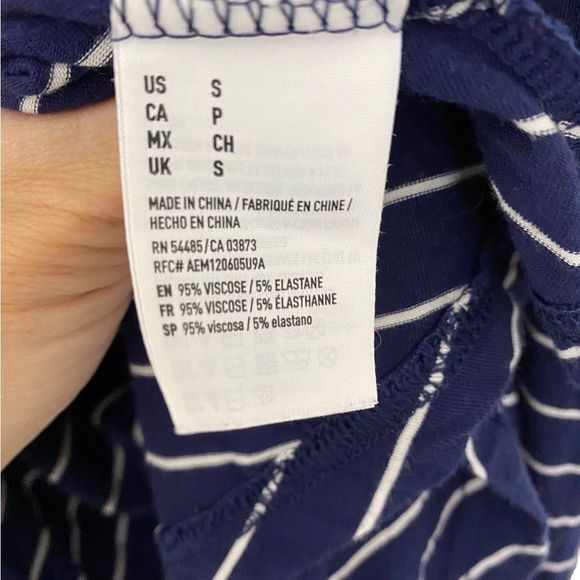American Eagle Outfitters Soft & Sexy striped sleeveless dress Navy White Size S - Picture 9 of 13